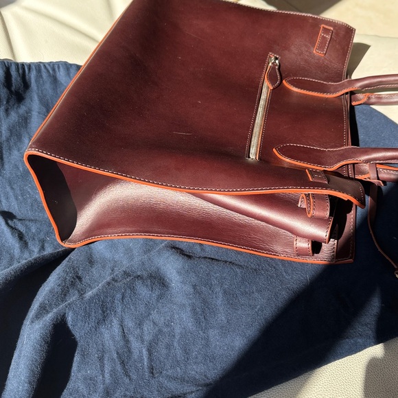 Dooney & Bourke Alto Large Tassel Bag Brown Italian Leather Vintage (Large Tote) - Picture 5 of 16